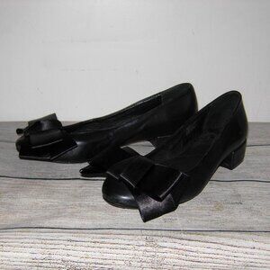 Tory Burch Black Satin Bow Charlotte Shoes 7